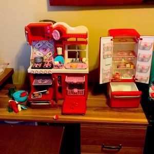 Our Generation Kitchen Set w/accessories (Red)